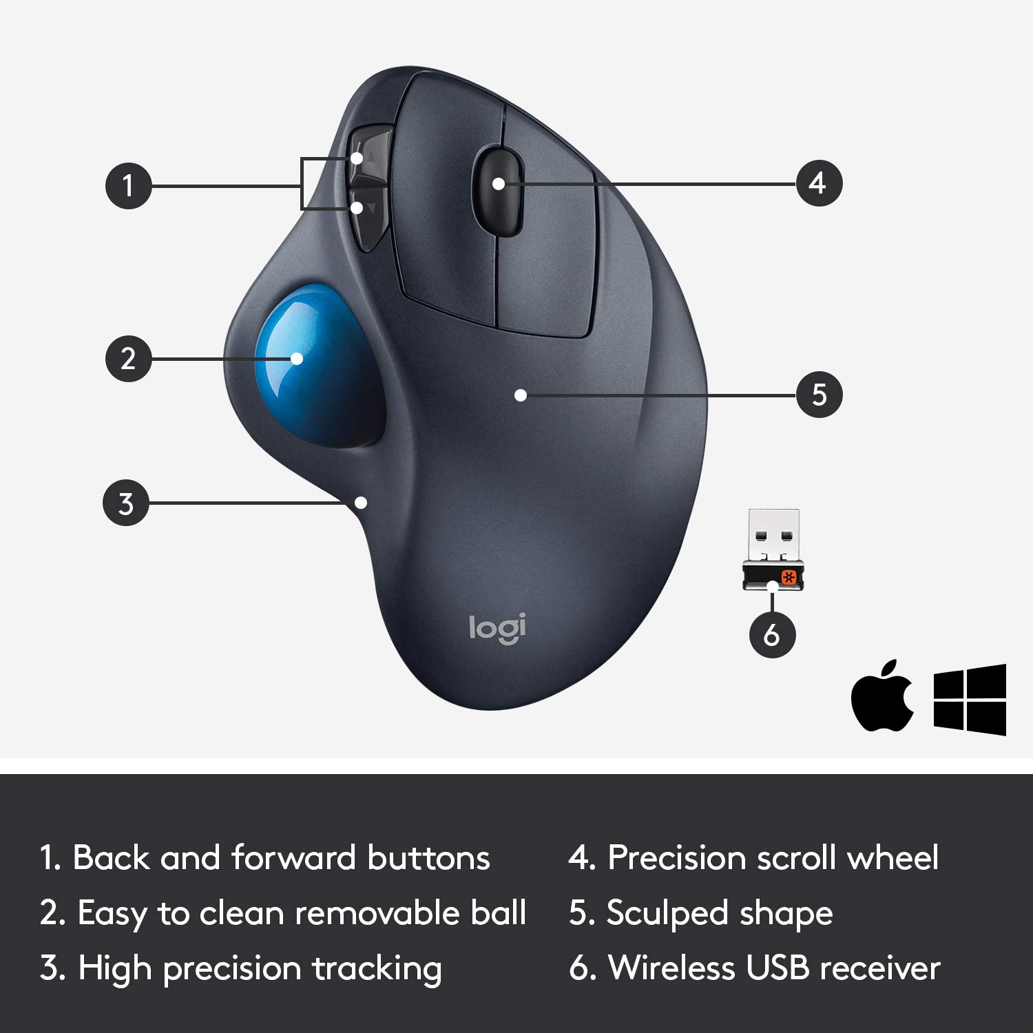 Logitech M570 Wireless Trackball Mouse – Advanced PC Bahrain